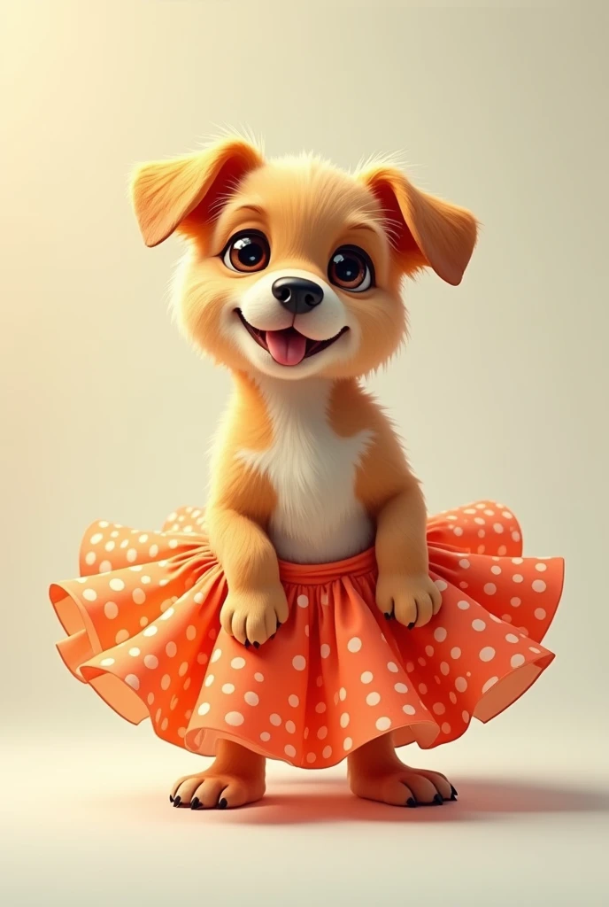 A dog in a skirt