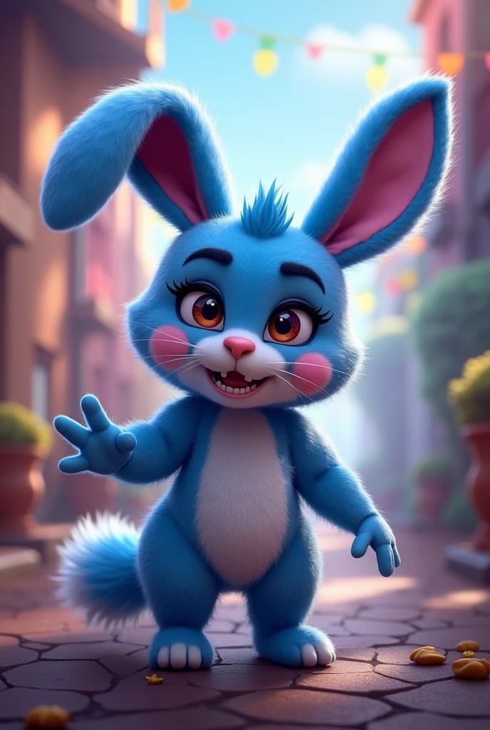 Toy Bonnie, Furry girl, two-tone fur, blue and white fur