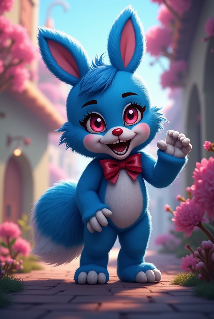 Toy Bonnie, Furry girl, two-tone fur, blue and white fur