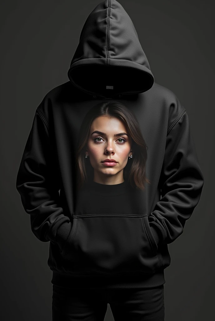 A black hoodie with a picture of me on it