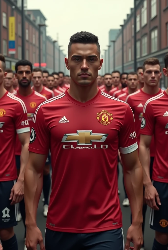 An image with 100 antony in manchester united shirt