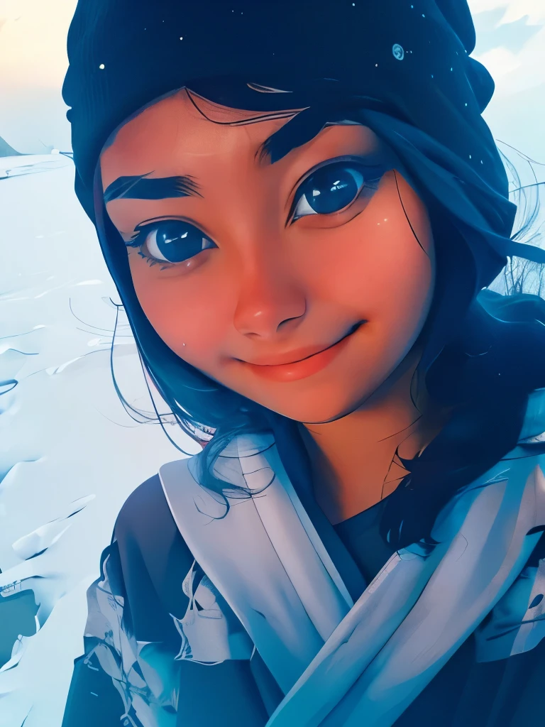 NauSKaaValOfWi, detailed 1 young lady, 20, looking at viewer with, sad smile, upper body,