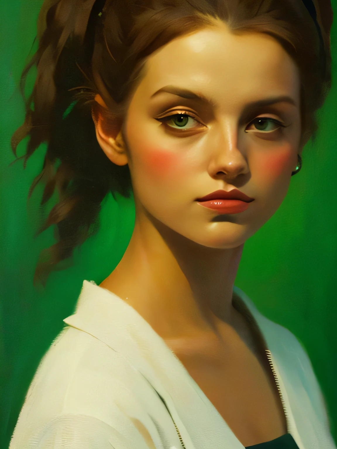 woman, Painting, The style of Thomas Vermeer, high quality