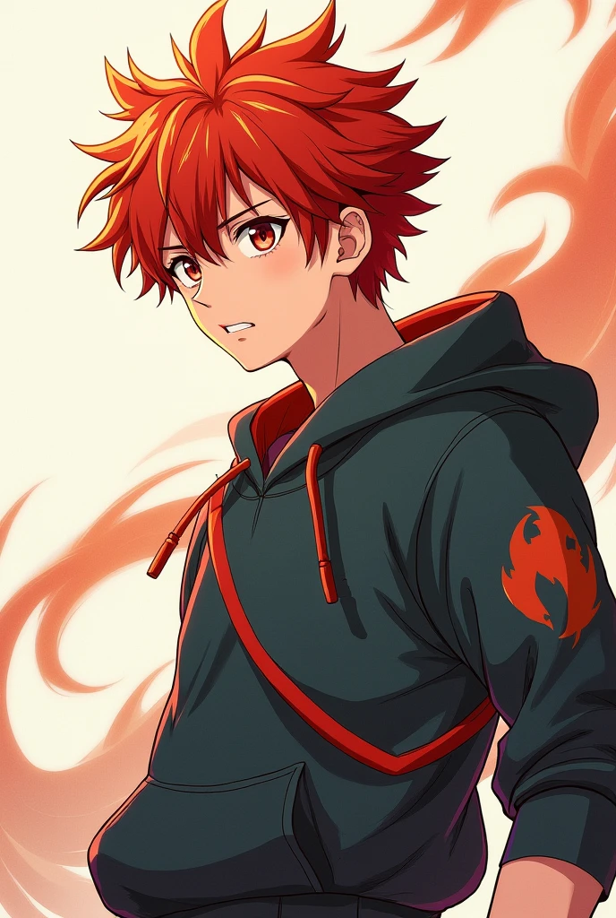 Young redhead 20 year old man in different anime style poses