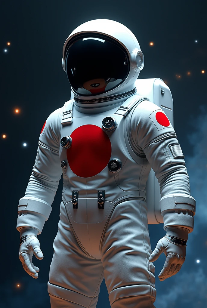 Astronaut mascot、The Japanese flag on the spacesuit