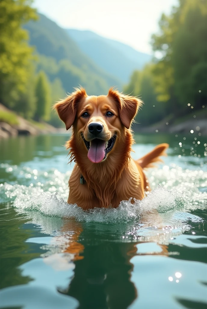 dog swimming
