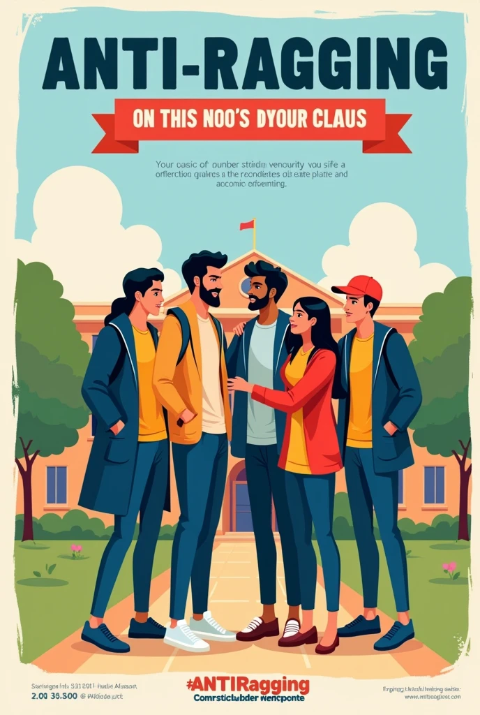 Generate a easy and simple image poster on anti ragging
