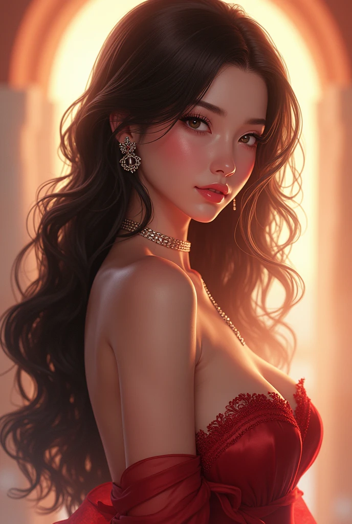 Gamabr girl anime character Make her mature and sexy