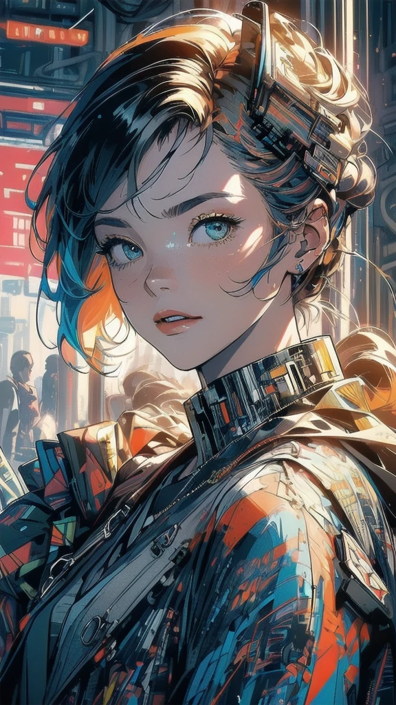 (((masterpiece, highest quality))),(((solo:1.2))),(((1girl:1.2))),32k wallpaper, very detailed, poster, vintage science fiction,(((((geometric cinematic movie poster))))), (bauhaus), shape,(((abstract))),(mid century modern),movie poster,(((((portfolio))))),(((((Close-up))))),(((((bust up))))),((((more various angle)))),(((highlight))),((((heterochromia)))),(((complete. detailed face))),(((Extremely talented))),(((((most complecated machine))))),(((((unlimited mechanic Workaholic))))),(((Absolutely detailed Mighty machines background))),(((Geiger counter))),(((Beautiful vibrant color scheme))),(((hybrid revolutionary)))