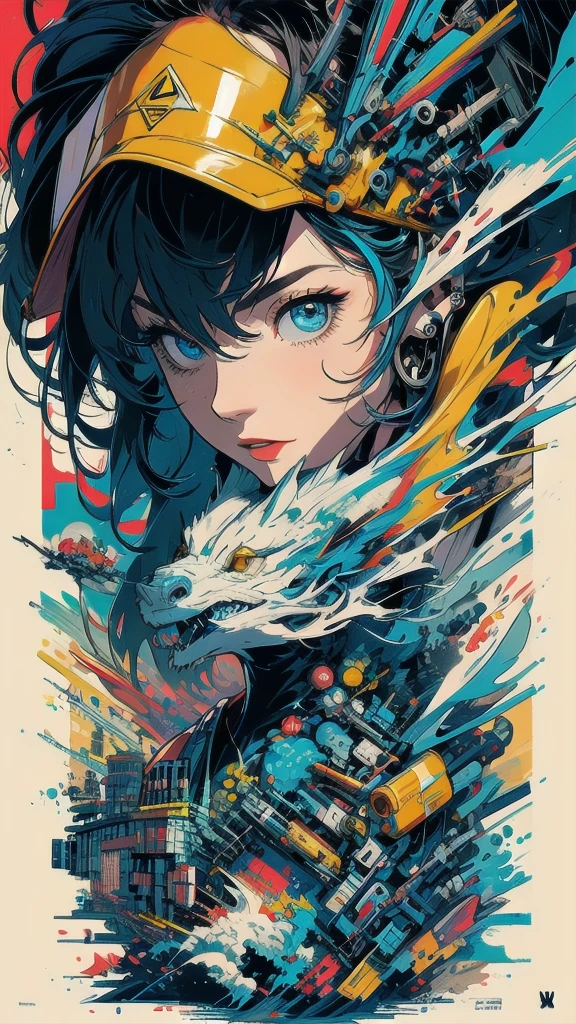 (((masterpiece, highest quality))),(((solo:1.2))),(((1girl:1.2))),32k wallpaper, very detailed, poster, vintage science fiction,(((((geometric cinematic movie poster))))), (bauhaus), shape,(((abstract))),(mid century modern),movie poster,(((((portfolio))))),(((((Close-up))))),(((((bust up))))),((((more various angle)))),(((highlight))),((((heterochromia)))),(((complete. detailed face))),(((Extremely talented))),(((((most complecated machine))))),(((((unlimited mechanic Workaholic))))),(((Absolutely detailed Mighty machines background))),(((Geiger counter))),(((Beautiful vibrant color scheme))),(((hybrid revolutionary)))