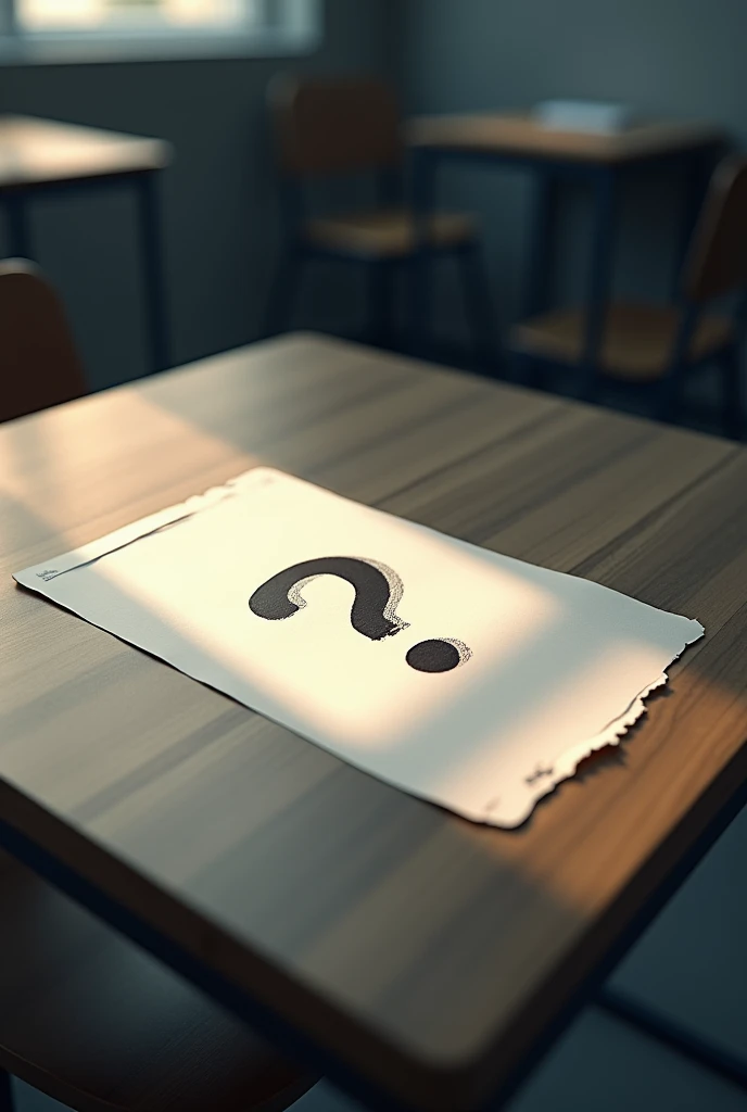 Make a picture of an exam with a question mark next to it