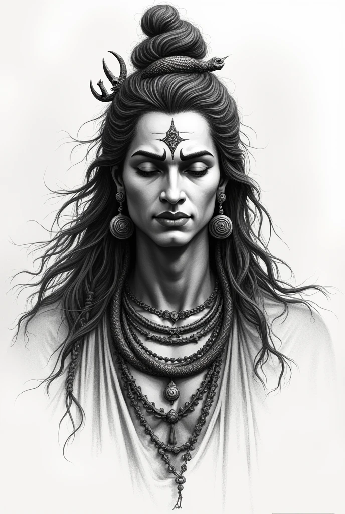 Hand drawing Mahadev 