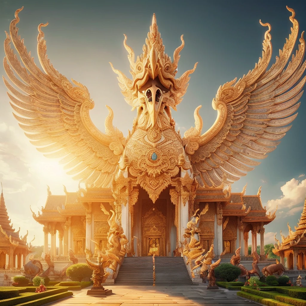 A state palace stands majestically, with a statue of Garuda on its back, and standing there is the Indonesian president, Mr. Jokowi.
