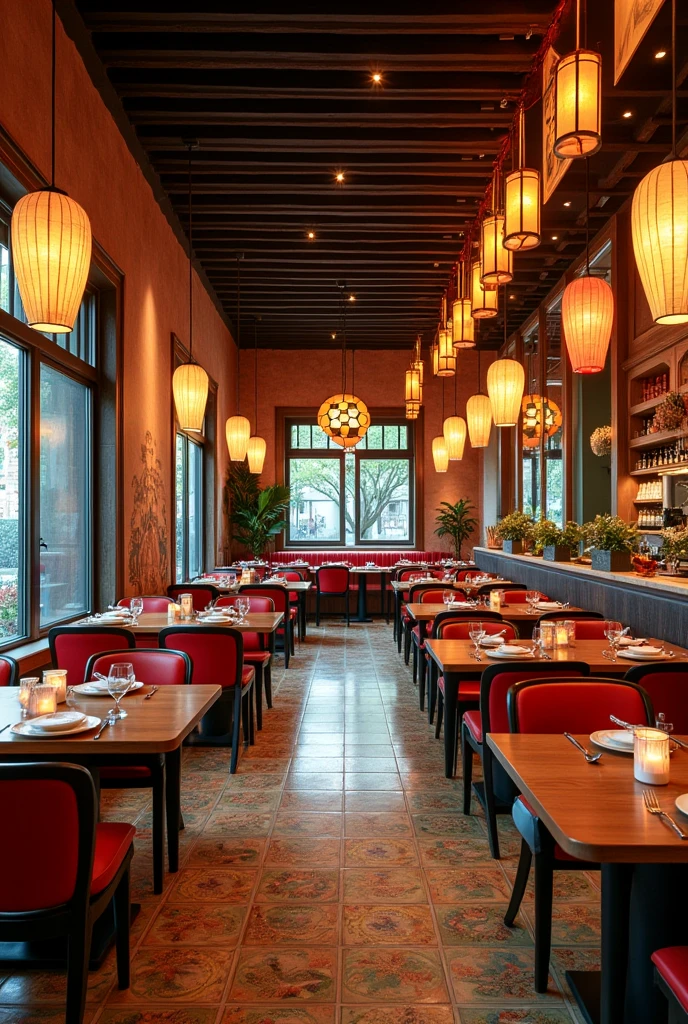 Mexican-Japanese fusion cuisine restaurant areas
