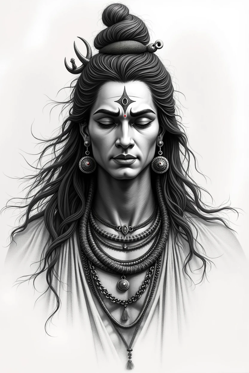 Hand drawing Mahadev 