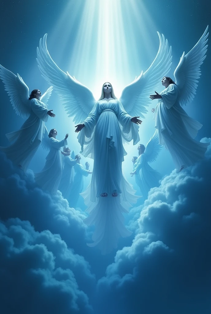 assumption of mary images blue color