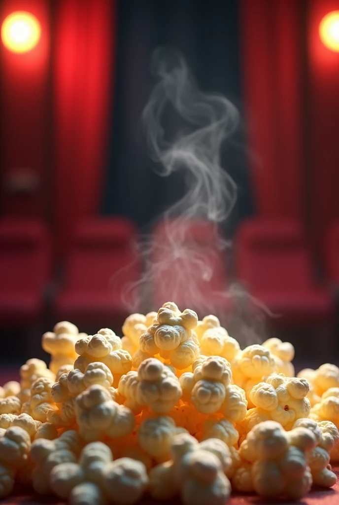 create a movie start image with popcorn