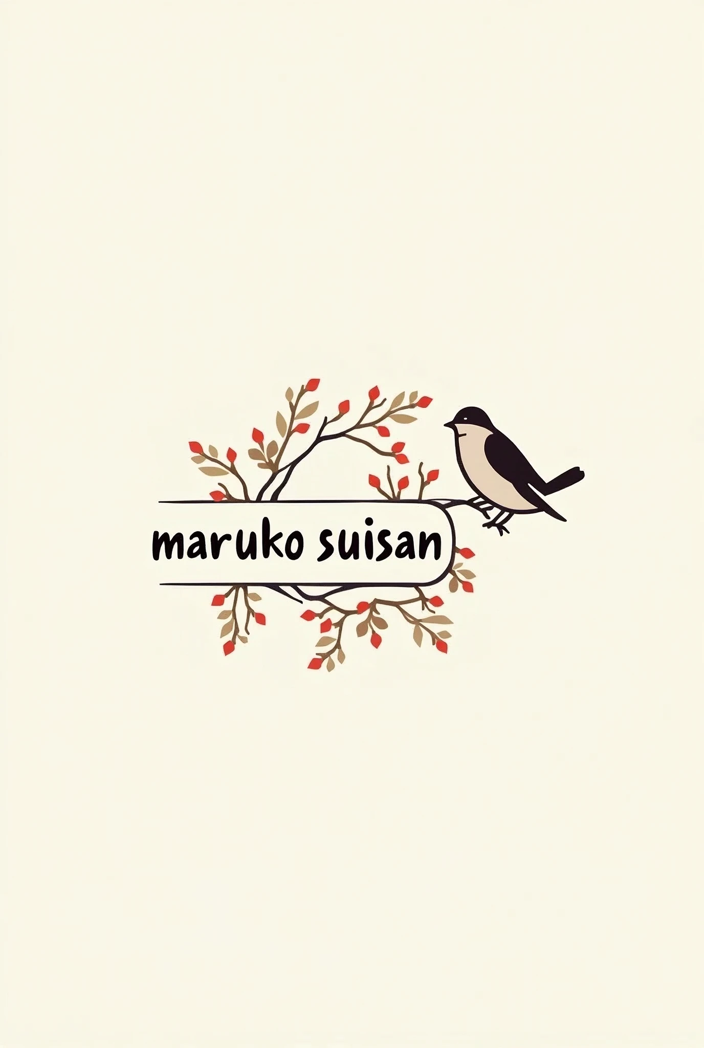 Create a logo for the following words:「maruko suisan」、Bird motifs、