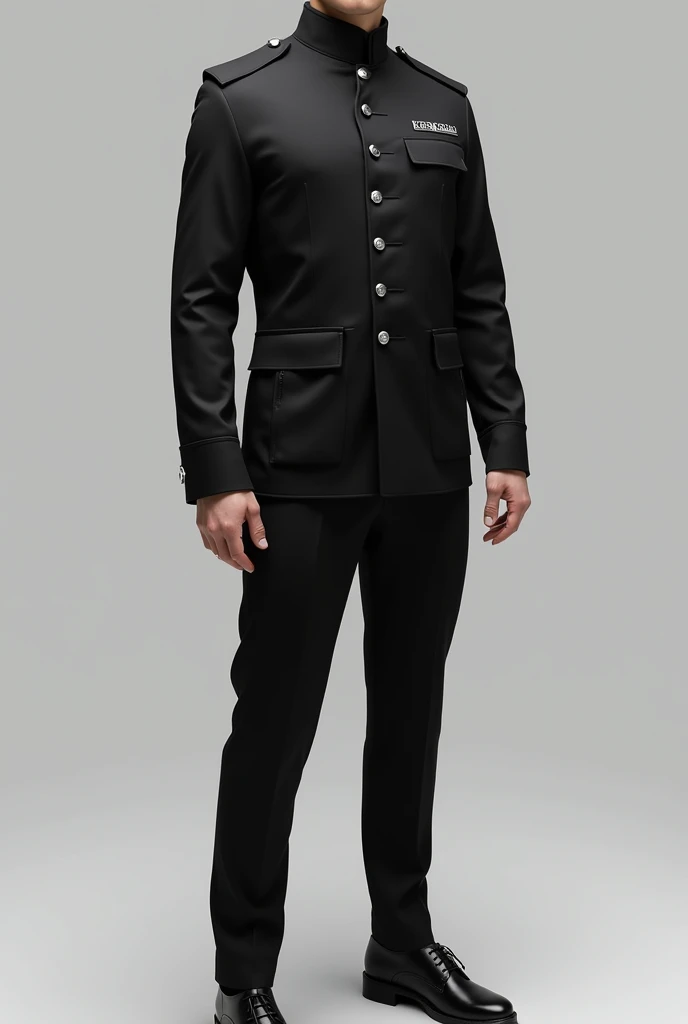Make an ALL Black uniform with details and with the errea brand
