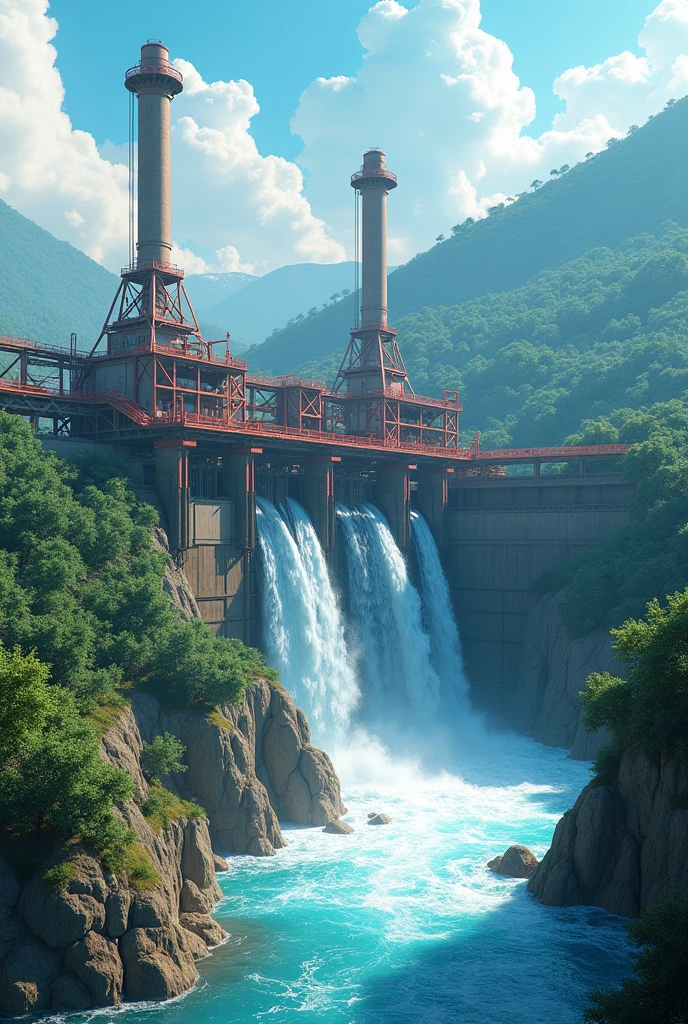 Create the Carhuaquero hydroelectric plant in animation
