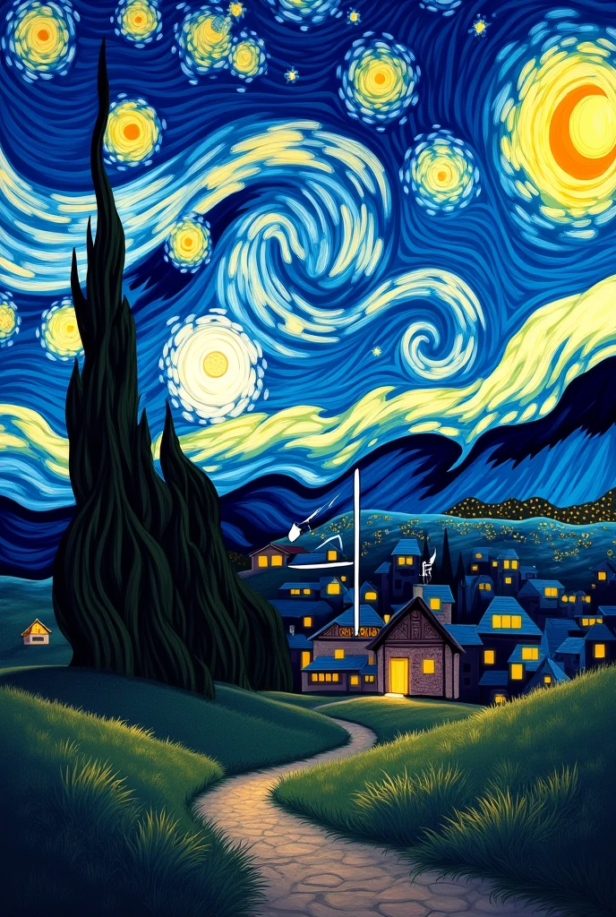 A picture with the Starry Night vibe