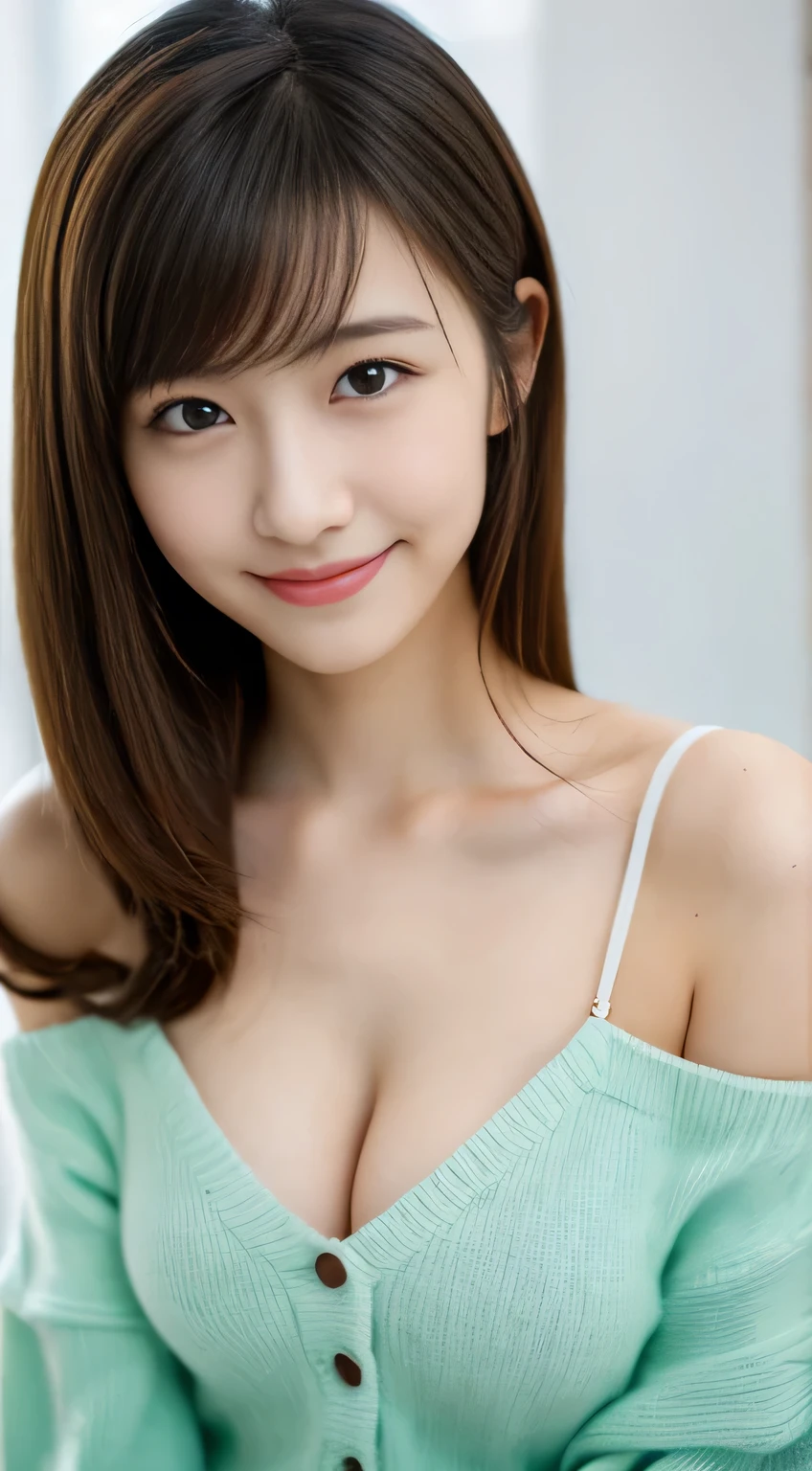 masterpiece,best quality,(Japanese girl),((Beautiful girl)),cleavage,(off shoulder:1.2),(perfect body beauty:1.2),(shy smile),from above