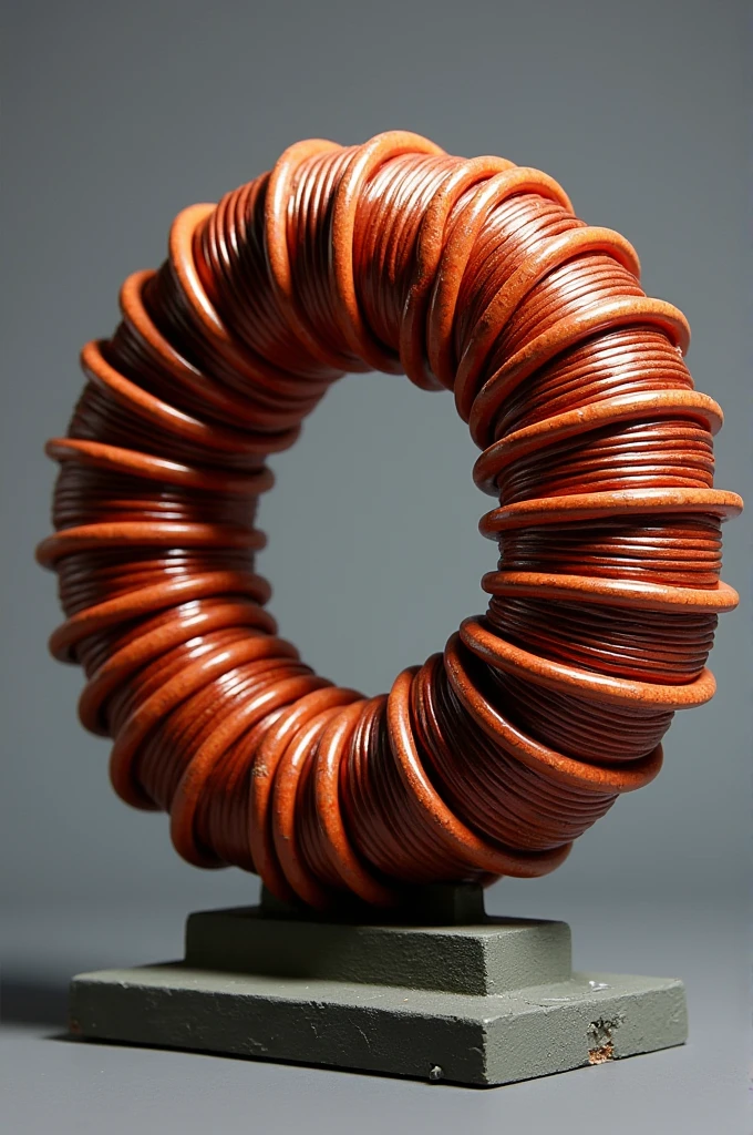 Two toroidal transformers side by side like the number 00, but with the primary winding in the junction area