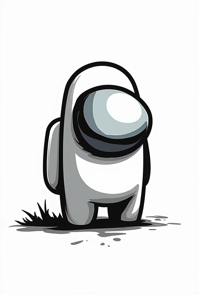 An image of among us to draw in black and white