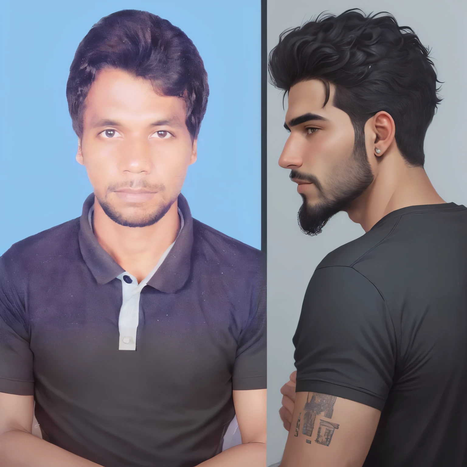 arafed man with a beard and a black shirt, very clear picture, mohamed chahin, riyahd cassiem, a photo of a man, khyzyl saleem, journalist photo, photo of a man, picture, profile picture, portait photo profile picture, very very low quality picture, alphonso azpiri, portait image, uploaded