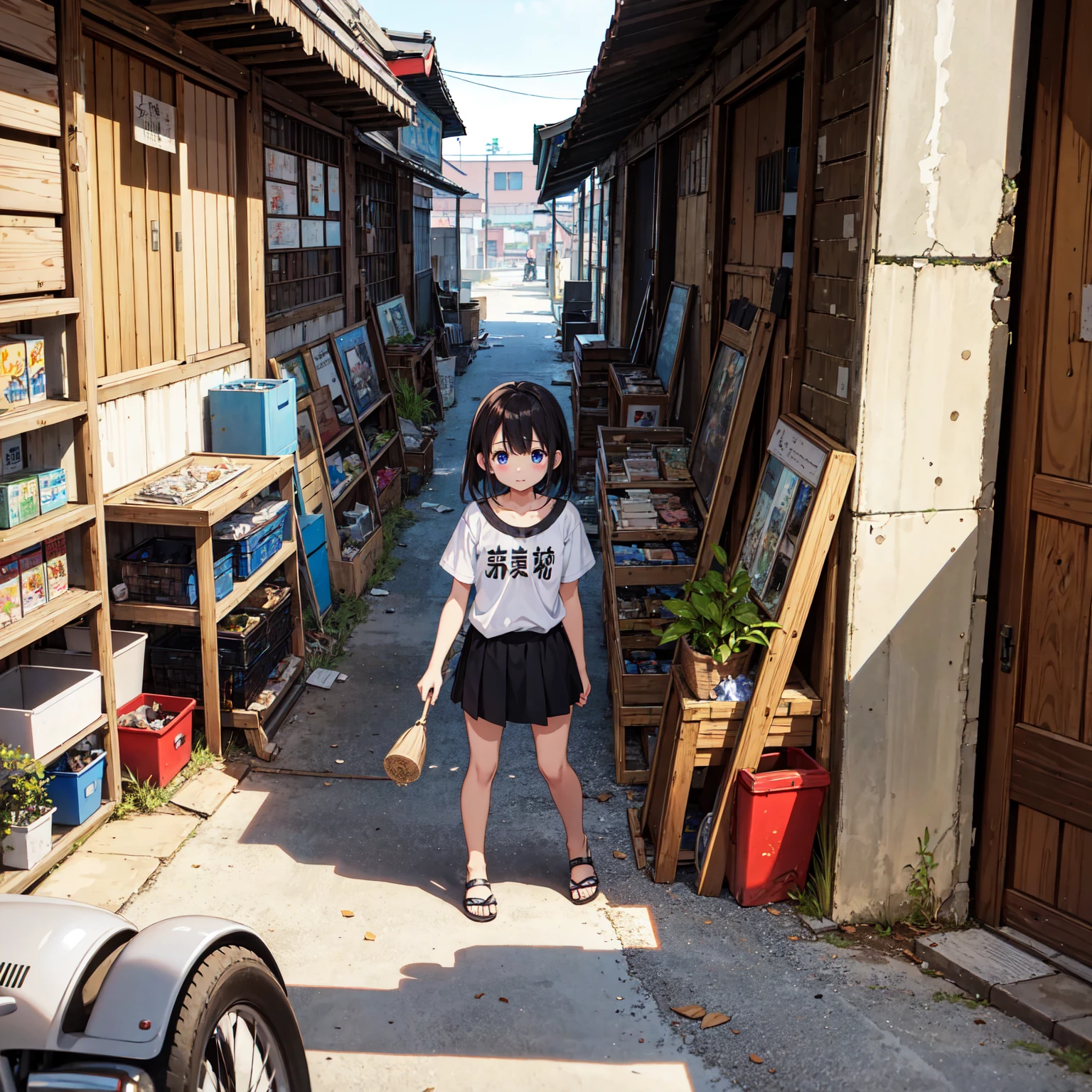 
((masterpiece、Highest quality))、masterpiece,Highest quality,Tonghua Town,Outdoor,Unsanitary and abandoned city、ruins、sewage、Dirty shop、Crumbling hospital、street vendors、Poor person々、Blame me people