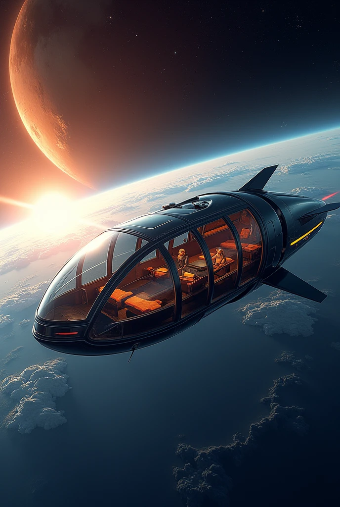 Spaceship、Sightseeing vehicles、All-round glass、Mostly glass、Sense of luxury、noon