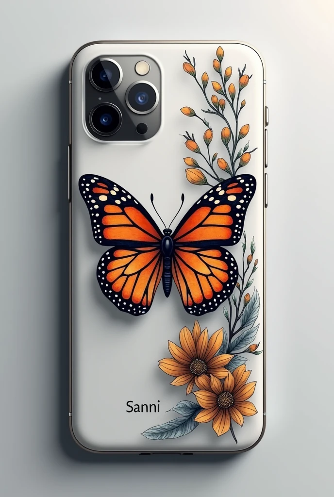 Mobile phones for men butterfly tattoo on mobile written name Sanni clearly right 