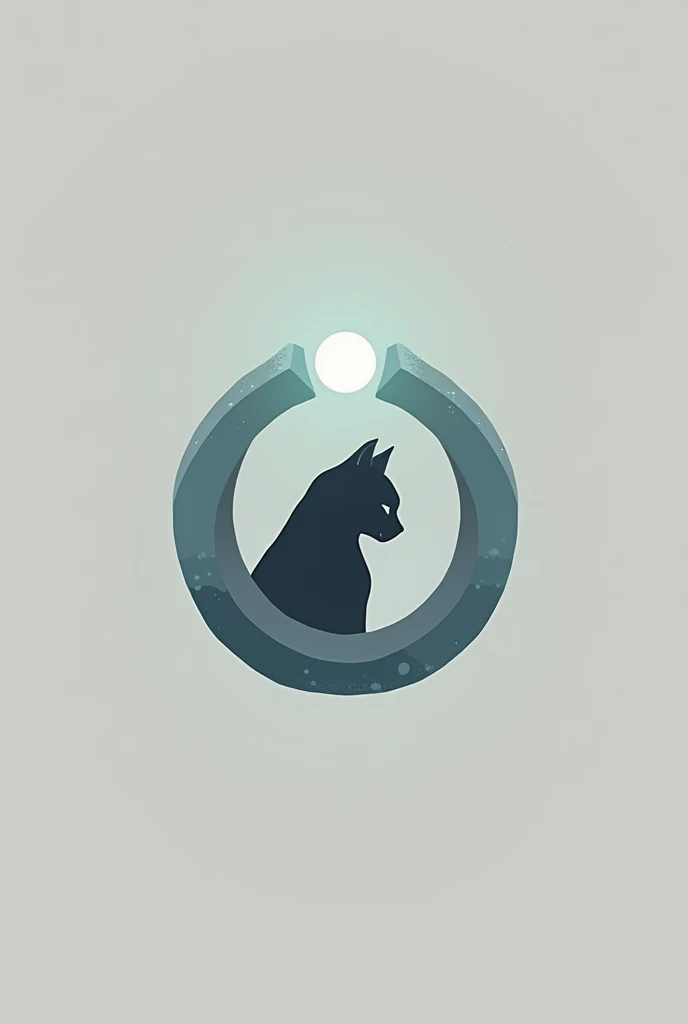 simple, cool, Symbol Logo, Face Profile, 8k, cat, Crystal floating in a circle