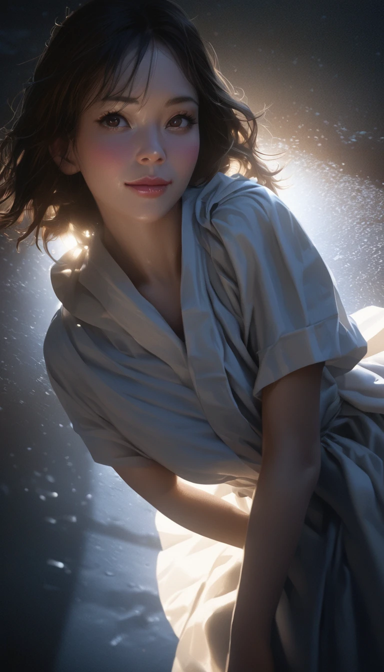 Beautiful girl in a vibrant kimono confessing her love under the light of a big full moon, Her face was red with nervousness and embarrassment., look up with big eyes, Captivating eyes, Dramatic Shadows and backlighting, (Highest quality,4K,8k,High resolution,masterpiece:1.2),Very detailed,(Realistic,photoRealistic,photo-Realistic:1.37),Dramatic lighting,Stunning eye for detail,Very detailed顔,Perfect Skin,Long eyelashes,Detailed lips,Soft lighting,Cinematic,romantic,Emotional,Sparkling colors,Shining Moon,Dark Night,Reverse backlight,Exposure of deficiencies,Indecipherable expression,Moonlight Aesthetics,Dramatic Shadows,Look directly at the viewer,I've always loved you❤️,(Shooting from above:1.37), ずっとあなたのことが好きでした❤️, blush, A smile with meaning, Draw the moon high,