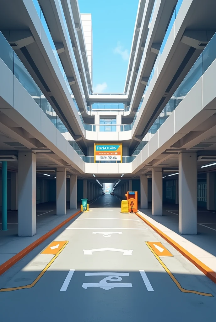 Car parking space add ParkQwik logo in it
