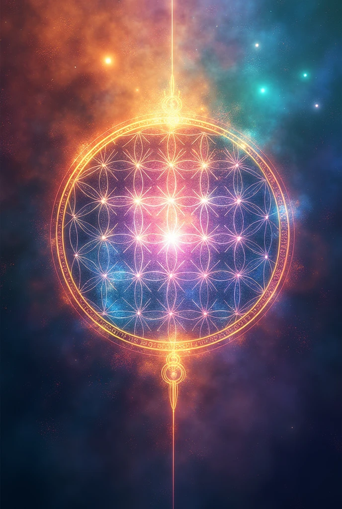 FLOWER OF LIFE WITH THE COLORS OF THE RAINBOW
