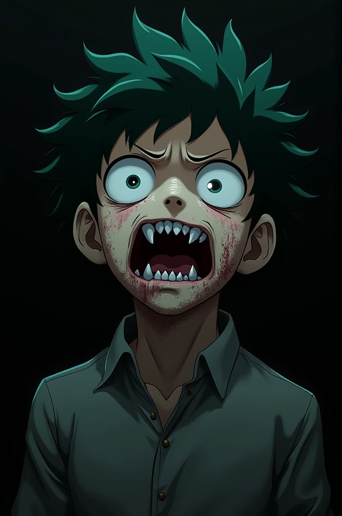 Draw a naked and melting expression on Izuku Midoriya&#39;s face from My Hero Academia