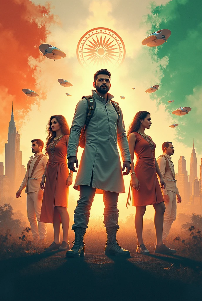 India's 77th indipendent day futuristic poster