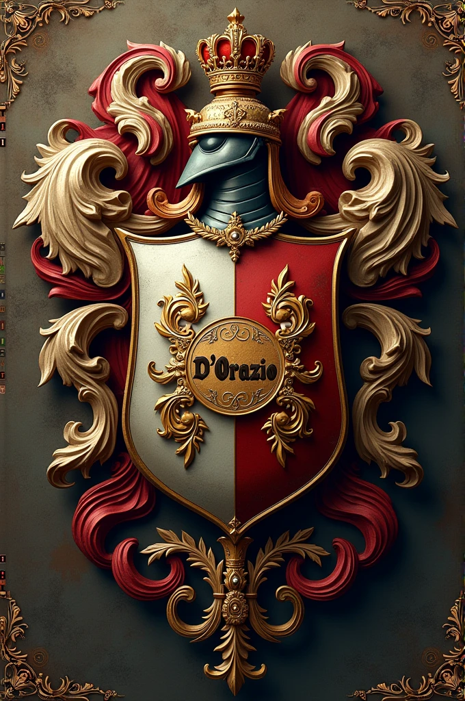 Make the coat of arms of the surname D&#39;Orazio with the name D&#39;Orazio on the coat of arms 