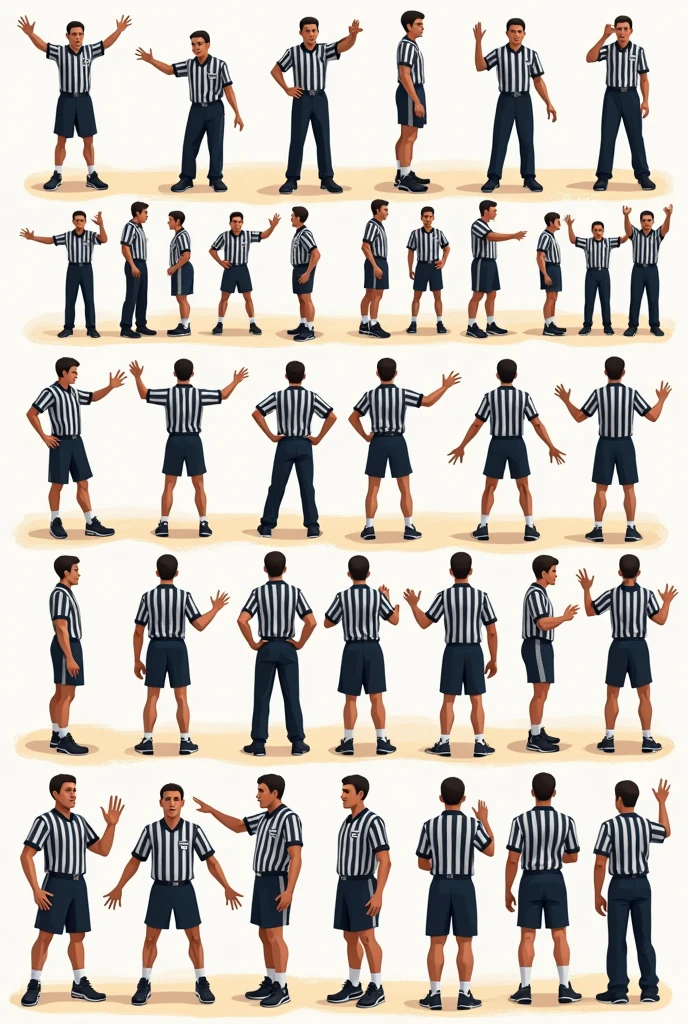 Draw the signals that basketball referees make at least 20
