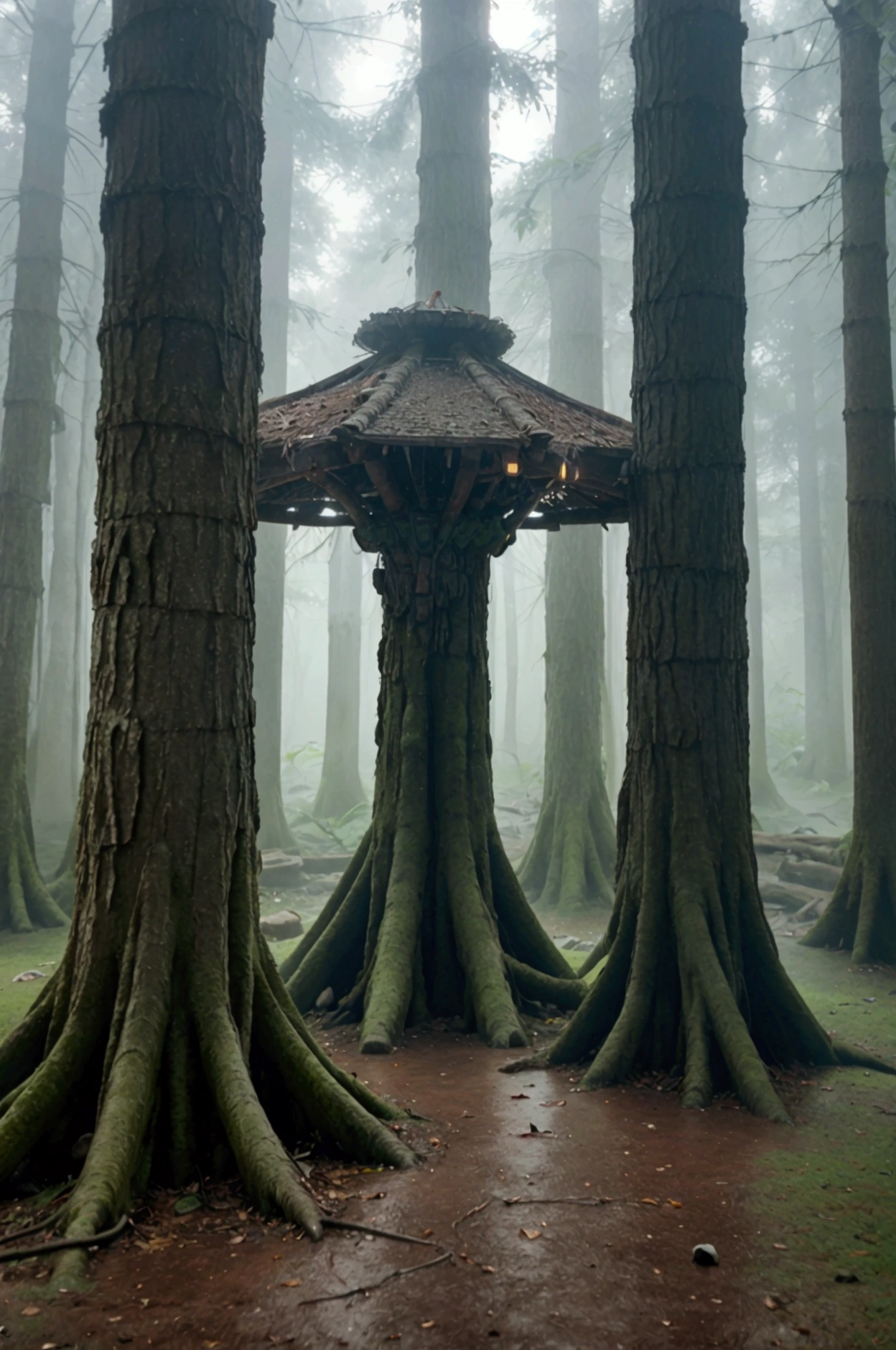 A high-resolution brightly lit photorealistic photograph of an ancient rain forest with criptic symbols of tribals and alienish paterns on the tree trunks glowing in uv colours  smog and misty fog in the atmosphere broken ruins of ancient goddess skulptor glowing in uv colours  The photograph is styled like a high-end lifestle magazine. The photograph has a light bright happy feel. Use a high-resolution 16k camera with a 2:3 aspect ratio, a raw style, and a quality setting of 2 to capture this vibrant scene
. 32k, full ultra hd, high resolution, photorealistic, natural lighting, ultra realistic photo, high quality, HDR, high resolution, smooth and delicate skin, noble and elegant, ultra-realistic photography vibe, shot with Canon camera, intricate details, 32k --ar 16:9 --s 750 --v 6.1

