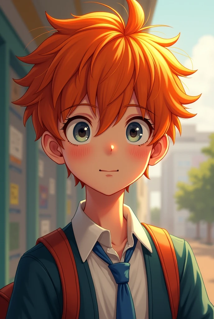 Orange-haired high school boy