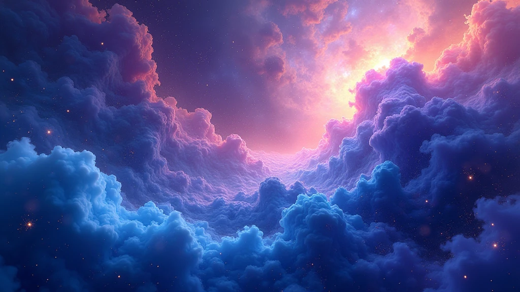 : A vibrant swirl of deep blues and purples flowing seamlessly together, with golden highlights capturing the light at their peaks. 8k