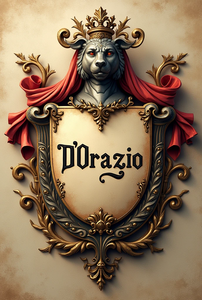 Make the coat of arms of the surname D&#39;Orazio with the name D&#39;Orazio on the coat of arms 