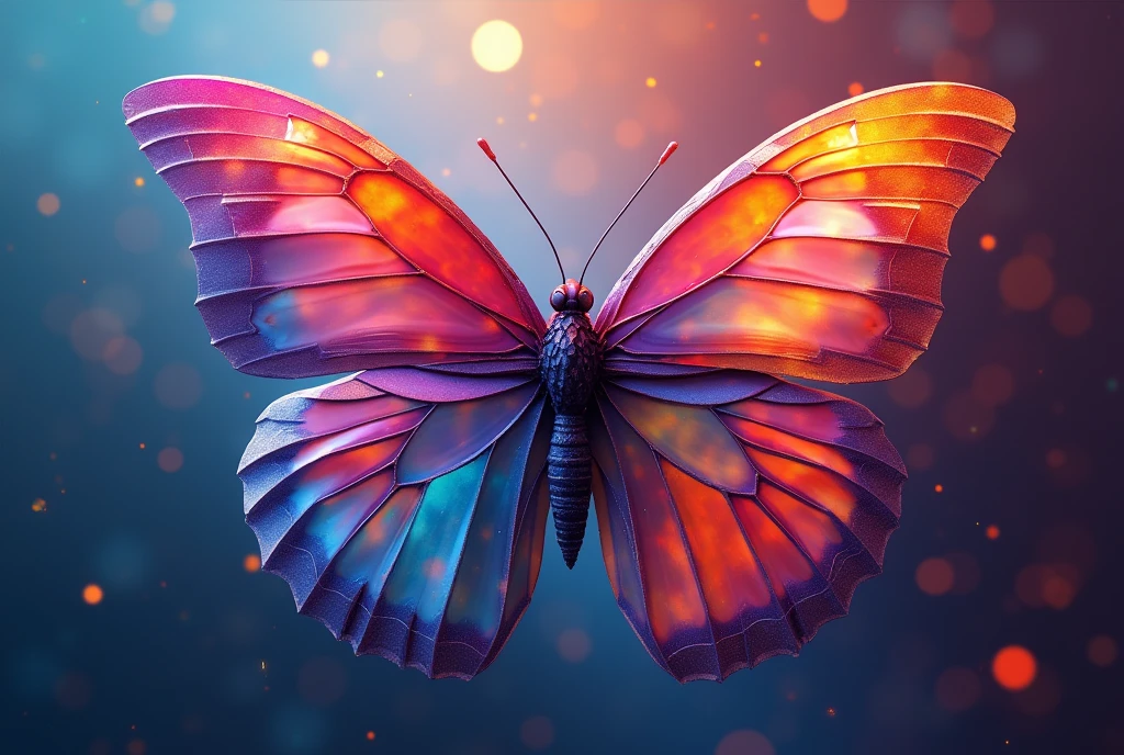 very futuristic digital impressionism, digital butterflies made of primitive triangles of different colours, abstract artwork, surreal composition, 8k quality, beautiful bauhaus colours