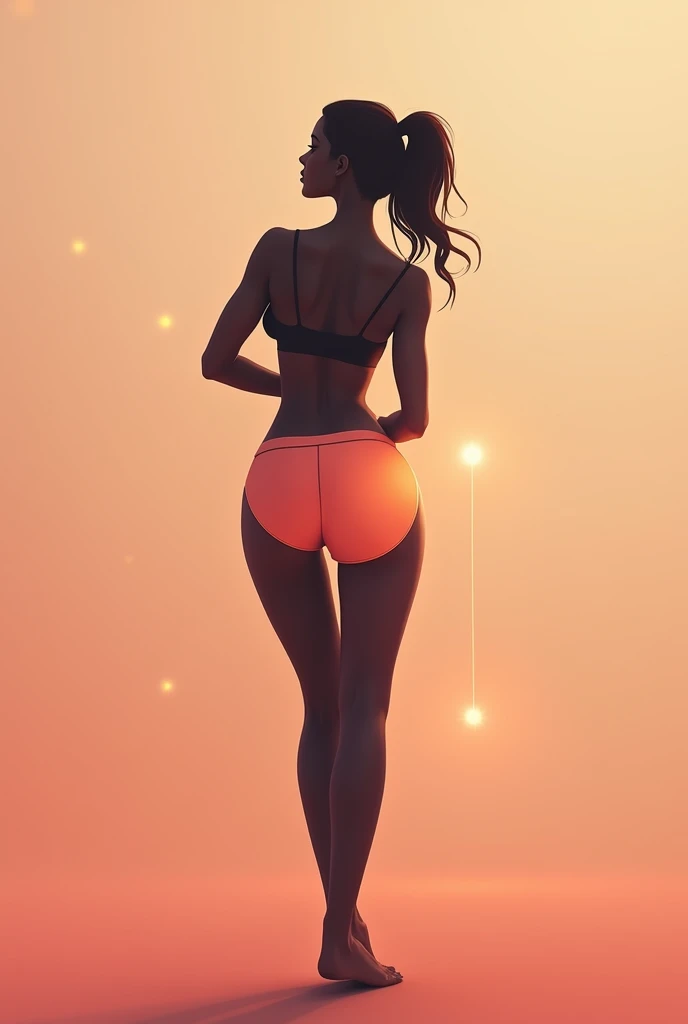 “Create a logo for a sportswear brand named ‘PowerSquat’. The logo should feature a female silhouette in an elegant pose, with a peach-shaped butt that subtly references the similarity between a peach and a toned butt. The peach should be positioned in a way that hints at the shape of the butt without being explicit. Use soft colors and warm tones, with a dreamy atmosphere and gentle lighting. The background should be subtle to keep the focus on the silhouette and the peach shape. The design should convey femininity and sophistication, with an artistic and sensual touch.” 