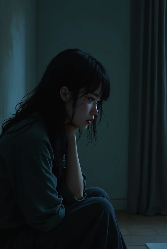 A woman playing game in your House in rain day
