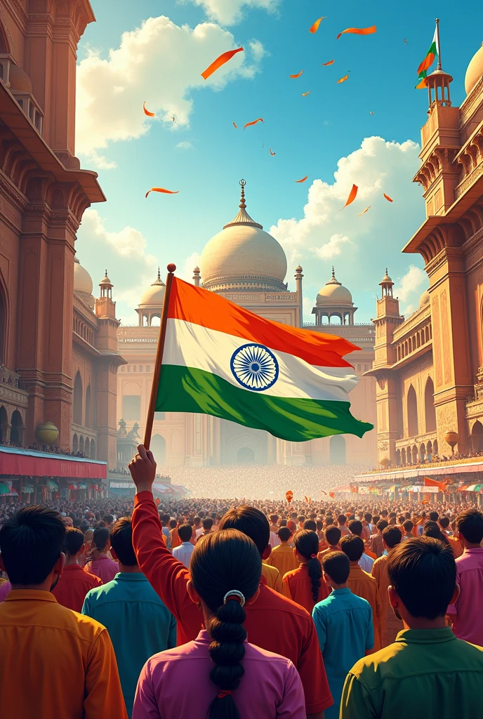India's 77th indipendent day celebration developed India's poster
