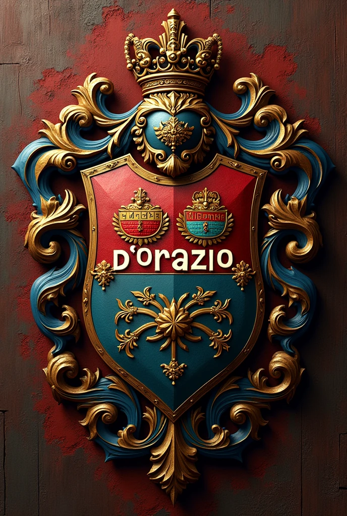 Make the coat of arms of the surname D&#39;Orazio with the name D&#39;Orazio on the coat of arms 