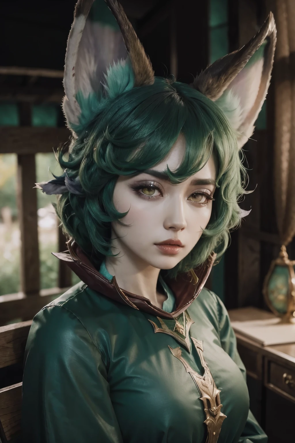 (vex league of legends), animal ear, Long blouse, expression of boredom, high resolution, super detaill, 8k, Overview